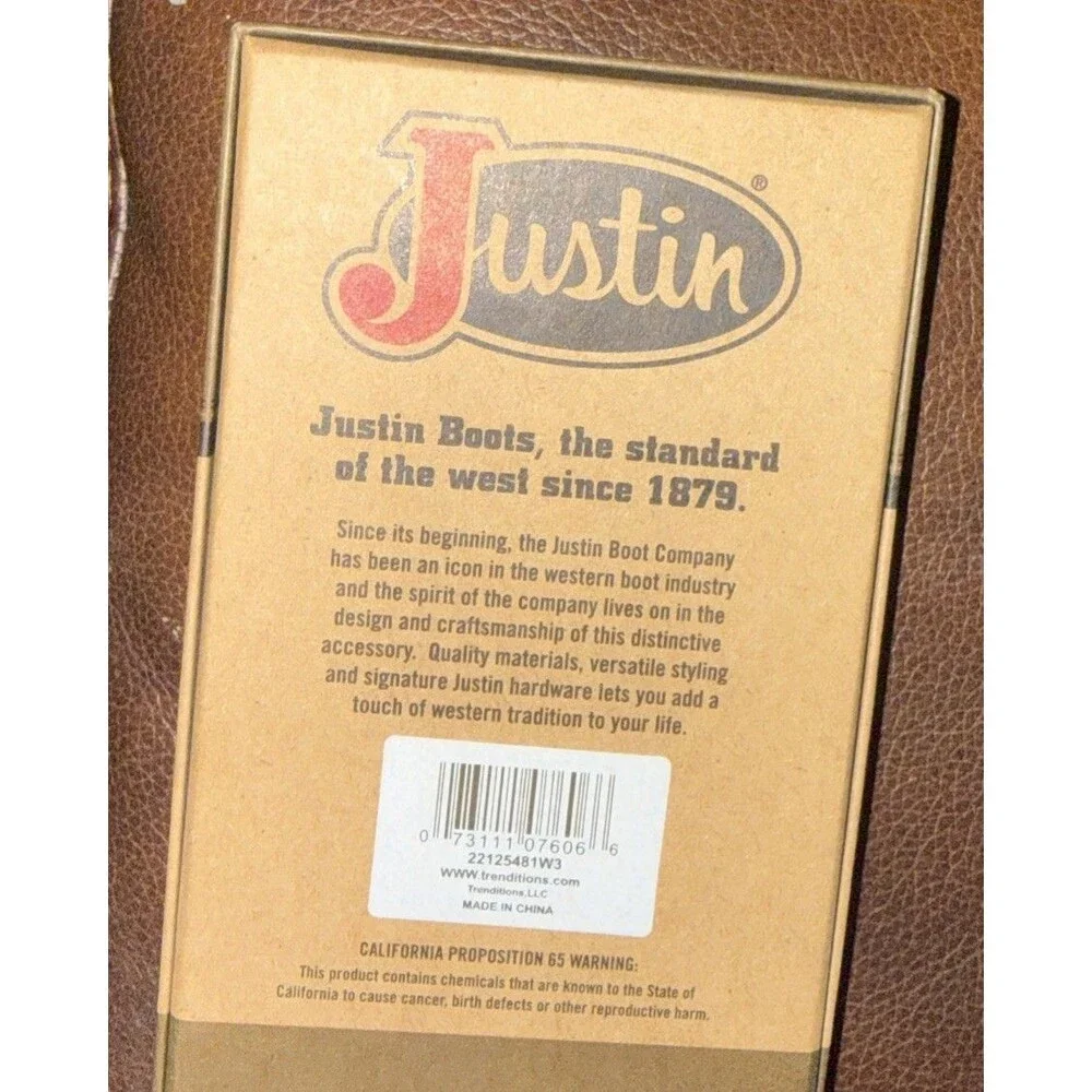 New Justin Men's Jr Rodeo Leather Wallet - 22125481W3 NIB